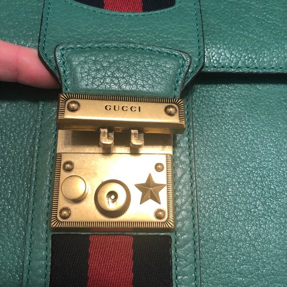 Gucci Messenger Bag with Web in Green NEW WITH DUSTBAG - Picture 12 of 16